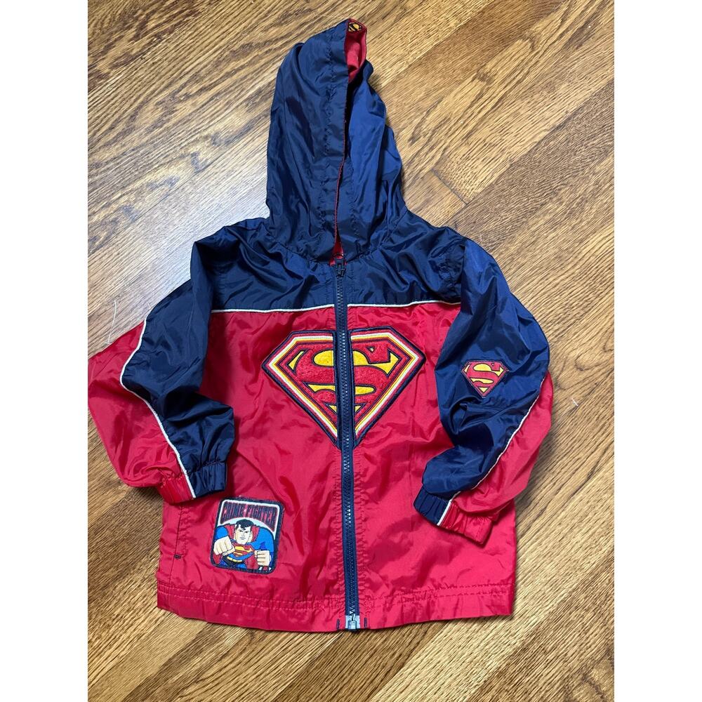 Toddler Superman Windbreaker Jacket Size 3T